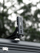 Lucas Creek fully adjustable stainless steel free standing awning bracket set at the highest setting 