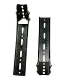 Two views of the Lucas Creek powder coated stainless steel fully adjustable free standing awning brackets 
