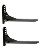 Side view of the Lucas Creek powder coated stainless steel fully adjustable free standing awning brackets - Long brackets